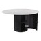 Homeroots 56" White and Black Marble and Solid Wood Pedestal Base Round Top Dining Table 572224 - alternate 4
