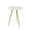 Homeroots 16" White and Gold Stone and Metal Tray Table 605372 - alternate 1