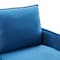 Homeroots Blue Contemporary Velvet Sofa with Side Pockets 473443 - alternate 5
