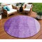 Homeroots 8' Purple And Lavender Round Ombre Washable Indoor Outdoor Area Rug 581824 - alternate 1