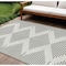 Homeroots 10' X 14' Ivory And Black Geometric Washable Indoor Outdoor Area Rug 598585 - alternate 1