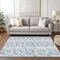Homeroots 9' X 12' Sky Blue And Ivory Abstract Washable Indoor Outdoor Area Rug 614183 - alternate 5