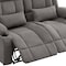 Homeroots 47in Gray Microfiber Manual Reclining Loveseat With Storage and Toss Pillows 721197 - alternate 3