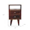 Homeroots 20" Brown Solid Wood Square Two Drawer Nightstand 651802 - alternate 2