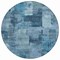 Homeroots 8' Blue And Ivory Round Abstract Washable Indoor Outdoor Area Rug 630767 - alternate 3