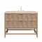 James Martin Vanities Emmeline 48" Single Vanity, Pebble Oak, w/ 3 CM Siberian Silestone Top D100-V48-PBO-3SFR - alternate 1