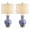 Jonathan Y Jennifer 25.25" Ceramic/Metal LED Table Lamp, Blue/White, 2PK JYL1072A-SET2 - alternate 1