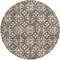Homeroots 8' Brown Gray And Beige Round Floral Washable Indoor Outdoor Area Rug 595933 - alternate 7