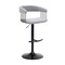 Armen Living Calista Adjustable Bar Stool in Light Gray Fabric with Black Metal LCCABABLKLTGR - alternate 1