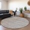 Homeroots 8' Linen And Gray Round Striped Washable Indoor Outdoor Area Rug 615670 - alternate 5