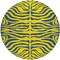 Homeroots 8' Yellow And Blue Round Animal Print Washable Indoor Outdoor Area Rug 600716 - alternate 4