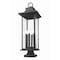 Z-Lite Tiberius 6 Light Outdoor Pier Mounted Fixture, Black/Clear Seedy, 12 In W x 36.5 In H 5017PHXLS-SQPM-BK - alternate 4