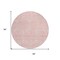 Homeroots 8' Pink And Ivory Round Geometric Washable Indoor Outdoor Area Rug 614103 - alternate 3