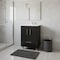 Homeroots 24" Black Wood Freestanding Bathroom Vanity With White Sink 478251 - alternate 3