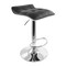 Elama 2 Piece Tufted Faux Leather Adjustable Bar Stool with Low Back in Black with Chrome Base ELM-509A-BLK - alternate 4