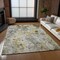 Homeroots 5' X 8' Taupe Ivory And Tan Floral Washable Indoor Outdoor Area Rug 583149 - alternate 3
