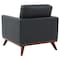 Leisuremod Chester Modern Leather Accent Armchair with Birch Wood Base, Black CS33BL-L - alternate 4