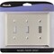 Amerelle 3-Gang Stamped Steel Toggle Switch Wall Plate Brushed Nickel 163TTTBN - alternate 2
