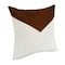 Homeroots 20" X 20" Brown and Ivory Geometric Faux Leather Zippered Pillow 534304 - alternate 4