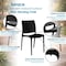 Niche Terrace Plastic Indoor/Outdoor 31.5 in Square Table, Black, 4 Terrace Plastic Stacking Chairs, Black TOB3131BK41BK - alternate 4