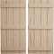 Ekena Millwork Rustic Four Board Joined Board-n-Batten Hand Hewn Faux Wood Shutters, 22W x 60H, PR SHUBJS22X60HHPR - alternate 1