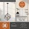 Vaxcel Rad 4-Light 17.5 in W Black and Brass Gold Mid-Century Modern Cage Pendant Ceiling Fixture P0372R - alternate 6