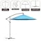 Pure Garden 10-Foot Offset Patio Umbrella with Cross Base, Blue 50-102-B - alternate 2