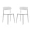 Flash Furniture Dover Stacking Patio Chairs w/Curved Backrests, All-Weather Resin Chairs in White, 2PK 2-DHF-340-APP-WH-GG - alternate 1