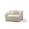 Homeroots Ivory Boucle Modular Curved Two Piece Sofa and Chaise Sectional With Toss Pillows 643971 - alternate 5