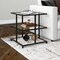 Homeroots 24" Black And Clear Glass And Steel Square End Table With Two Shelves 544185 - alternate 2