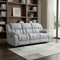 Homeroots 88" Light Gray Upholstered Reclining USB Sofa With Toss Pillow 559210 - alternate 2