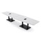 Skutchi Designs Boat Conference Table With Power Unit, 48 in W, 168 in L, White HAR-BOT-48x168-DOU.BK-WA7976-EBLK - alternate 1
