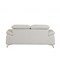Homeroots 71" White Italian Leather Sofa With Silver Legs 329687 - alternate 2