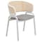 Leisuremod Ervilla Dining Chair with White Powder Coated Steel Legs and Wicker Back, Grey, 2PK ECW-20GR2 - alternate 5