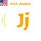 Aacc Self-Adhesive Vinyl Letter: J, Scale: 20 cm. Color: Orange Font: Anders by, 4PK AACC-Anders-UJ-Orange-M20x4 - alternate 1