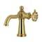 Kingston Brass One-Handle Single-Hole Bathroom Faucet with Knurled Handle and Push Pop-Up Drain, Brushed Brass KS3547RKZ - alternate 1