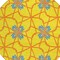 Homeroots 8' Yellow And Teal Blue Round Geometric Washable Indoor Outdoor Area Rug 613454 - alternate 5