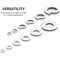 Neiko Stainless Steel Lock and Flat Washer Assortment, 350 Piece Set, 12 Different Sizes 50400A - alternate 2