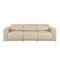 Homeroots 100" Beige Top Grain Leather Reclining Metal USB Sofa 720355 - alternate 1