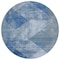 Homeroots 8' Blue And Gray Round Geometric Washable Indoor Outdoor Area Rug 602835 - alternate 4