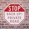 Signmission Stop Back Up! Private Road, 10 inch X 10 inch, Aluminum Metal Signs, 2PK OC-A-2PACK-10-232 - alternate 4