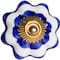 Homeroots 1.5" X 1.5" X 1.5" White Blue And Gold Knobs, 12PK 321666 - alternate 3