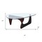 Homeroots 54" Clear and Walnut Glass and Wood Abstract Triangle Coffee Table 635428 - alternate 4
