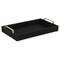 Homeroots 16in Black Wood And Linen Serving Tray With Handles 401792 - alternate 5