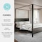 Martha Stewart Hayes Queen Size Solid Wood Canopy Platform Bed w/Wood Headboard and Footboard, Dark Gray MG-90025-CQ-DKGY-MS - alternate 4