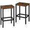 Homeroots Set of Two 26" Brown and Black Steel and Wood Backless Counter Height Bar Chairs, 2PK 559158 - alternate 1