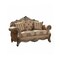 Homeroots 69in Brown And Platinum Damask Chesterfield Loveseat 347290 - alternate 1