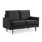 Homeroots 57" Black And Dark Brown Velvet Loveseat 543720 - alternate 3