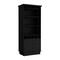 Homeroots 70" Black Wood Bar Cabinet With Two Doors 552297 - alternate 3