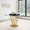 Homeroots 48" Clear And Gold Glass And Stainless Steel Pedestal Base Round Top Dining Table 569438 - alternate 3